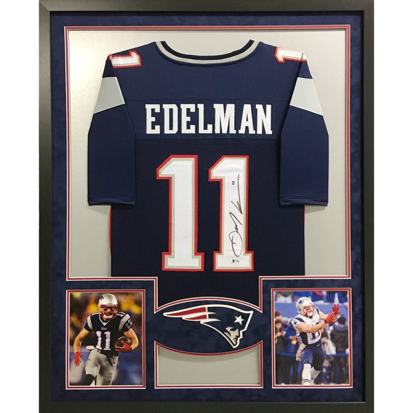 Julian Edelman Autographed Signed Framed Patriots NL Jersey BECKETT