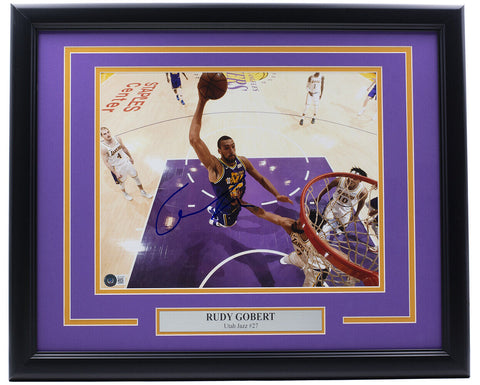 Rudy Gobert Signed Framed 11x14 Utah Jazz Photo BAS