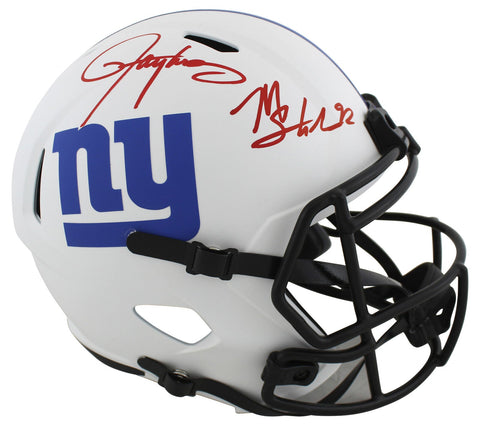 Michael Strahan & Lawrence Taylor Signed Lunar F/S Speed Rep Helmet BAS Witness