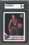 Hawks De'Andre Hunter 2019 Donruss Optic #198 Rookie Card Graded NM 7 SGC