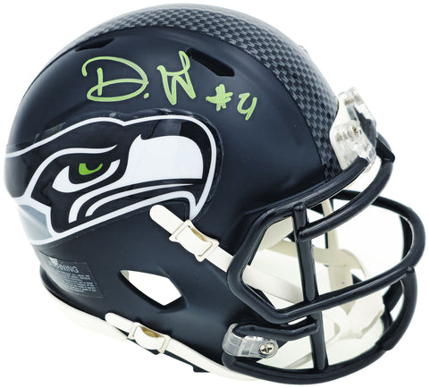 DEVON WITHERSPOON AUTOGRAPHED SEAHAWKS BLUE SPEED MINI HELMET MCS HOLO 229509