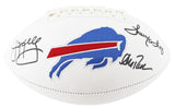 Bills (3) Reed, Kelly & Thomas Signed Rawlings White Panel Logo Football BAS Wit