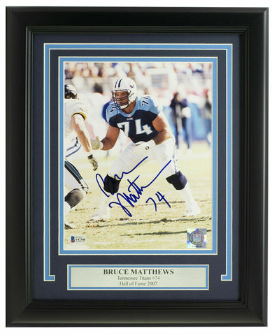 Bruce Matthews Signed Framed 8x10 Tennessee Titans Football Photo BAS