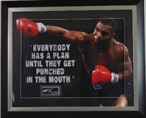 Mike Tyson Photo with Laser Engraved Signature 29x24.5