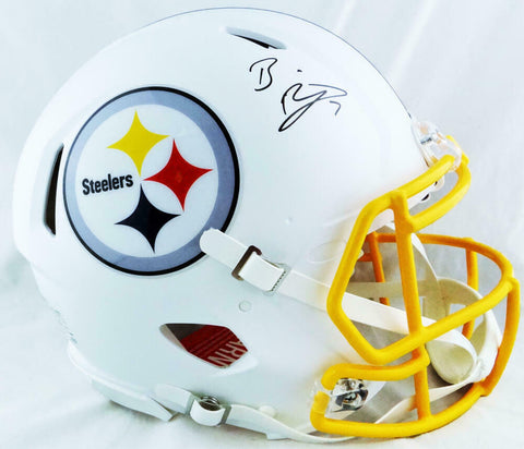 Ben Roethlisberger Signed Steelers F/S Flat White Authentic Helmet-Fanatics Auth