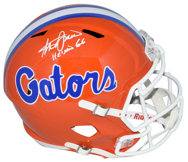 STEVE SPURRIER SIGNED FLORIDA GATORS ORANGE FULL SIZE SPEED HELMET W/ 66 HEISMAN