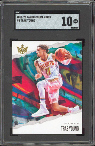 Hawks Trae Young 2019 Panini Court Kings #5 Card Graded Gem Mint 10! SGC