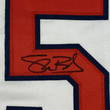 Autographed/Signed SHANE BIEBER Cleveland White Baseball Jersey JSA COA Auto