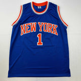 Autographed/Signed Amare Stoudemire New York Blue Jersey Beckett BAS COA