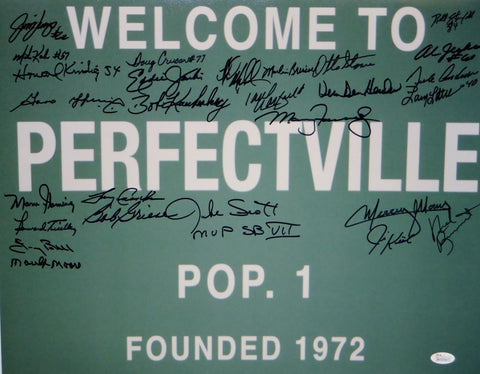 1972 17-0 Perfect Season Autographed 16x20 Perfectville Photo- JSA W Auth