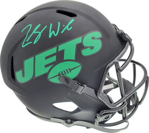 ZACH WILSON AUTOGRAPHED JETS ECLIPSE BLACK FULL SIZE SPEED HELMET BECKETT 194730