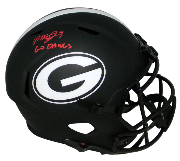 MECOLE HARDMAN SIGNED GEORGIA BULLDOGS FULL SIZE ECLIPSE HELMET W/ GO DAWGS