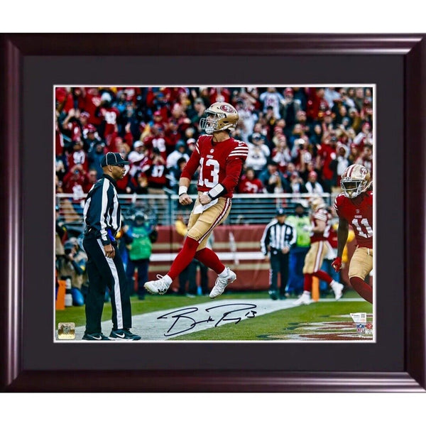 Brock Purdy Signed 16x20 Framed Scream Photo SF 49ers Mint Autograph Fanatics