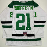 Autographed/Signed Jason Robertson Dallas White Hockey Jersey JSA COA