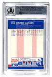 Barry Larkin Signed 1987 Fleer #204 Trading Card Grade 10 Beckett 44499