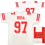 SAN FRANCISCO 49ERS NICK BOSA AUTOGRAPHED WHITE JERSEY BECKETT WITNESS 230701