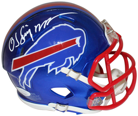 O.J. Simpson Autographed/Signed Buffalo Bills Flash Mini Helmet JSA 36658