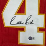 Autographed/Signed Rashee Rice Kansas City Red Football Jersey Beckett BAS COA