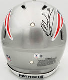 MAC JONES AUTOGRAPHED PATRIOTS FULL SIZE AUTHENTIC SPEED HELMET BECKETT 200939