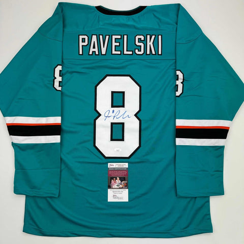 Autographed/Signed Joe Pavelski San Jose Teal Hockey Jersey JSA COA