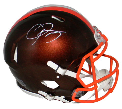 ODELL BECKHAM JR AUTOGRAPHED CLEVELAND BROWNS FLASH AUTHENTIC SPEED HELMET BAS