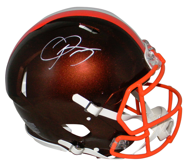 ODELL BECKHAM JR AUTOGRAPHED CLEVELAND BROWNS FLASH AUTHENTIC SPEED HELMET BAS