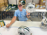 Brett Favre Signed Green Bay Packers Speed Auth White Alt 24 Helmet w/ 4 inscr.