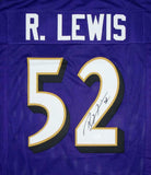 Ray Lewis Autographed Purple Pro Style Jersey - JSA Witness Auth *2