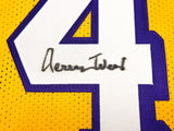 LOS ANGELES LAKERS JERRY WEST AUTOGRAPHED YELLOW JERSEY BECKETT BAS 234693