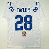 Autographed/Signed Jonathan Taylor Indianapolis White Football Jersey JSA COA