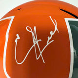 Autographed/Signed Ed Reed Miami Full Size FS F/S Speed Replica Helmet BAS COA