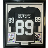 Framed Autographed/Signed Brock Bowers 35x39 Las Vegas Black Jersey Beckett COA