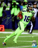 TYLER LOCKETT AUTOGRAPHED FRAMED 8X10 PHOTO SEAHAWKS COLOR RUSH GREEN MCS 210976