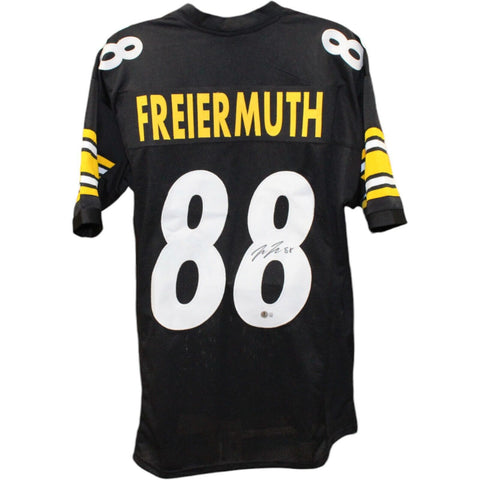 Pat Freiermuth Autographed/Signed Pro Style Black XL Jersey Beckett 45947