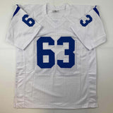 Autographed/Signed Jeff Saturday Indianapolis White Football Jersey JSA COA