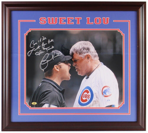 Lou Piniella Signed Chicago Cubs Framed 16x20 MLB Photo - Can't Be Sweet Lou All