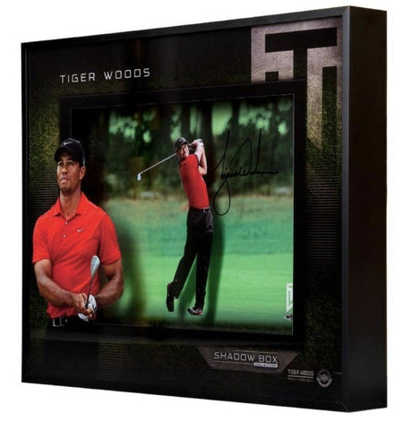 TIGER WOODS Autographed "Approach" 16" x 20" Shadowbox Display UDA