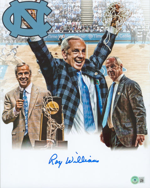 North Carolina Roy Williams Authentic Signed 11x14 Photo BAS Witnessed