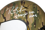 Randy Moss Signed Vikings Authentic Camo Speed Helmet Straight Cash BAS 30001