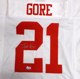 San Francisco 49ers Frank Gore Autographed White Jersey Beckett BAS QR #W534768