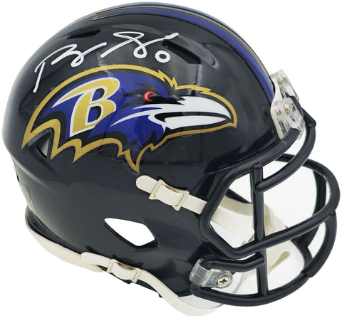 ROQUAN SMITH AUTOGRAPHED RAVENS BLACK SPEED MINI HELMET BECKETT WITNESS 230072