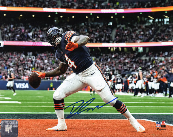 D'Andre Swift Signed Bears Touchdown Celebration 8x10 Photo - (SCHWARTZ COA)