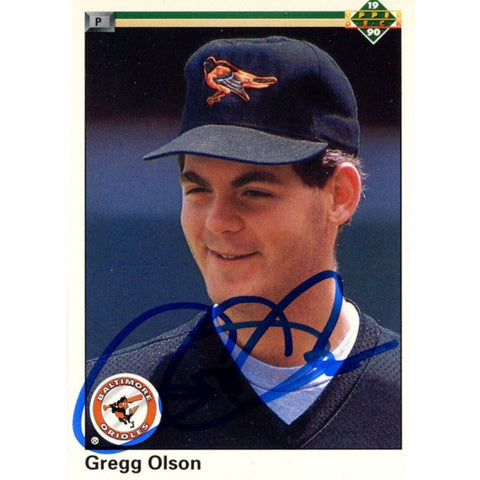 Gregg Olson Autographed 1990 Upper Deck 604 Trading Card Beckett 47981