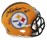 Steelers Jack Lambert "HOF 90" Signed 1962 TB Speed Mini Helmet W/ Case BAS Wit