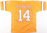 Vinny Testaverde Signed Tampa Bay Buccaneers Jersey (Beckett) #1 Draft Pck 1987