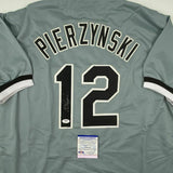 Autographed/Signed AJ A.J. PIERZYNSKI Chicago Grey Baseball Jersey PSA/DNA COA