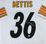 Jerome Bettis Autographed White Pro Style Jersey - Beckett W Auth *6