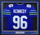 SEAHAWKS CORTEZ KENNEDY AUTOGRAPHED SIGNED FRAMED BLUE JERSEY BECKETT 185073