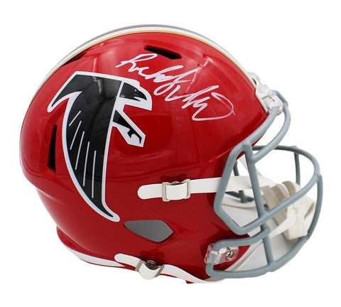 Roddy White Signed Atlanta Falcons Speed Full Size TB Red 1966-1969 NFL Helmet