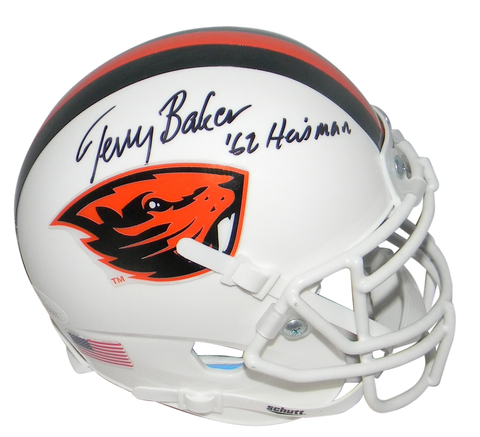 TERRY BAKER AUTOGRAPHED SIGNED OREGON STATE BEAVERS WHITE MINI HELMET JSA